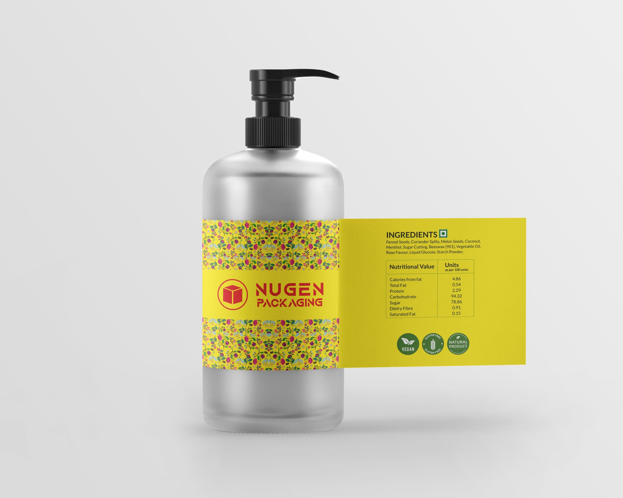 Dispenser Pump Bottle Label
