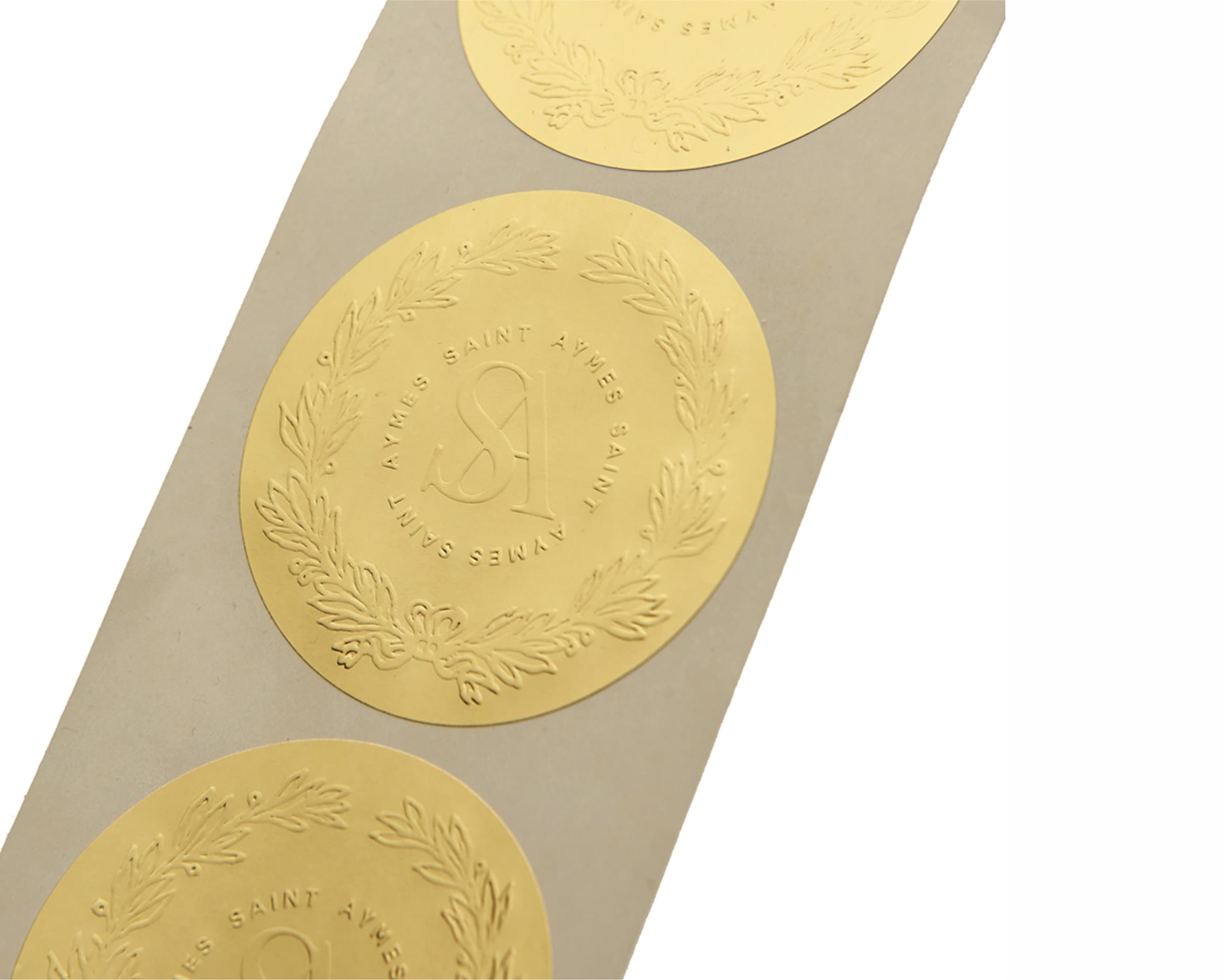 Foiling + Embossed Paper Stickers
